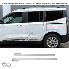 Ford Tourneo Courıer 2024 Üzeri Sürgü Nikelajı 2 Parça Paslanmaz Çelik