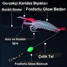 Eagenset Fosforlu Glow Silikon Karides Yapay Yem Pembe