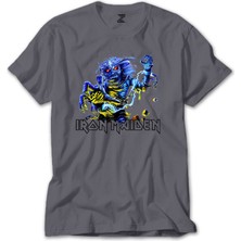 Z zepplin Iron Maiden Sleeve Gri Tişört