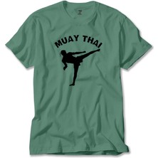 Z zepplin Karate Muay Thai Silhouette Yeşil Tişört