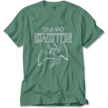 Z zepplin LED Zeppelin Zoso Icarus Yeşil Tişört