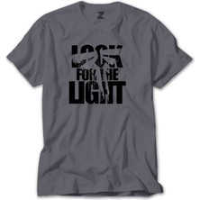Z zepplin The Last Of Us Look For The Light Text Gri Tişört