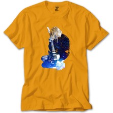 Z zepplin Nirvana Kurt Cobain Galaksi Sarı Tişört