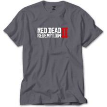 Z zepplin Red Dead Redemption 2 Text Gri Tişört