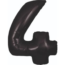4 Rakam Folyo Balon Siyah 75CM