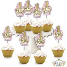 1 Yaş Pembe Simli Eva Delux Kürdan Seti 8'li