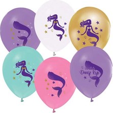 Deniz Kızı Baskılı Balon 5'li