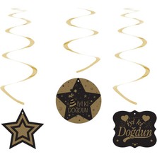 Iyi Ki Doğdun Altın Yazılı Siyah Tavan Süsü