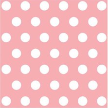 Beyaz Puantiyeli Pembe Peçete 20'li