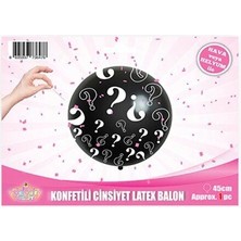 18 Inç Cinsiyet Belirleme Partisi Konfetili Balon Kız Pembe