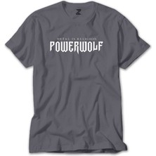 Z zepplin Powerwolf Logo Gri Tişört