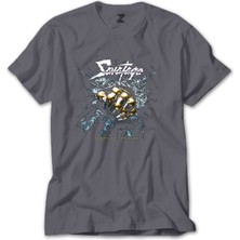 Z zepplin Savatage Power Of The Night Gri Tişört