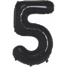 5 Rakam Folyo Balon Siyah 75CM