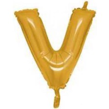 V Harf Folyo Balon Altın 40CM