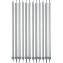 12CM Gümüş Çubuk Mum 6'lı