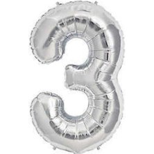 3 Rakam Folyo Balon Gümüş 40CM