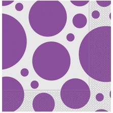 Lila Karışık Puantiyeli Peçete 20'li