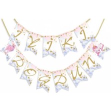 Unicorn Iyi Ki Doğdun Altın Harf Banner