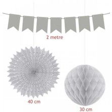 Beyaz Dekorasyon Süs Seti