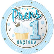 Prens 1 Yaşında Karton Tabak 8'li