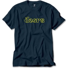 Z zepplin The Doors Logo Yellow Lacivert Tişört