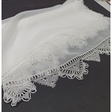El Işi Iğne Oyası Mevlüt Başörtüsü 140 * 70 cm Boyutunda - Beyaz