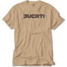 Z zepplin Ducati Text Krem Tişört