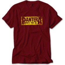 Z zepplin Pantera Cowboys From Hell Text Kırmızı Tişört