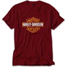 Z zepplin Harley Davidson Cycles Logo Kırmızı Tişört