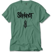 Z zepplin Slipknot Logo Text Yeşil Tişört