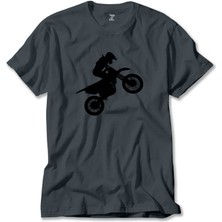 Z zepplin Motocross Motorcycle Siluet Füme Tişört