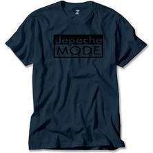 Z zepplin Depeche Mode Text Lacivert Tişört