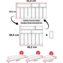 Bozhouse 11'li Set Modüler Kaşıklık Mutfak Çekmece Içi Organizer Şeffaf Clear Çatal Bıçak Kaşık Düzenleyici