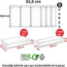 Bozhouse6'lı Set Modüler Kepçelik Kaşıklık Mutfak Çekmece Içi Düzenleyici Makyaj Buzdolabı Organizer