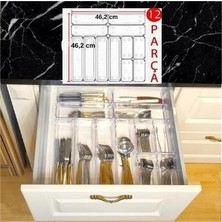 Bozhouse 12'li Set Modüler Kaşıklık Mutfak Çekmece Içi Modüler Şeffaf Clear Moduler Organizer