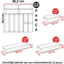 Bozhouse 12'li Set Modüler Kaşıklık Mutfak Çekmece Içi Modüler Şeffaf Clear Moduler Organizer