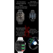 Samsung Galaxy M42 Uyumlu Açık Mavi Akıllı Saat Watch 10 Mini Kordon Hediyeli Amoled Ekran 41MM