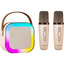 Mini Taşınabilir Rgb Karaoke Tek Mikrofonlu Bluetooth Kablosuz Hoparlör Radyo K12