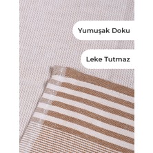 Zena Çizgili 8'li Set Leke Tutmaz Mutfak Kurulama Bezi, Beslenme Örtüsü, Çok Amaçlı Servis Mutfak Havlusu 47 x 70CM