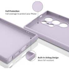 Samsung Galaxy S24 Ultra Uyumlu Içi Kadife 3D Kamera Korumalı Darbe Emici Elden Kaymaz Silikon Kılıf