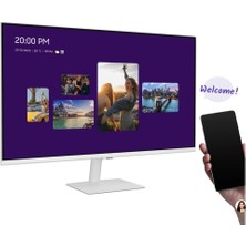 Samsung Akıllı Tv 27'' 70 Ekran 4ms, 60Hz, 1920 x 1080, HDR10, Fullhd, Smart Akıllı Monitör Tv | Wi-Fi Bağlantı Apple-Android Kablosuz Görüntü Aktarım | Logitech Kablosuz Klavye