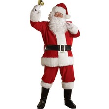 Yetişkin Noel Baba Kostümü Lüks Kadife