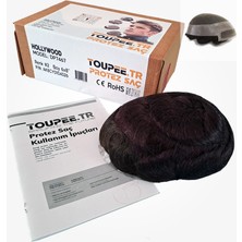 Toupee.tr DP7467 Hollywood Protez Saç Erkekler İçin - Protez Saç - Toupee For Men - 30 mm Doğal Dalgalı İnsan Saçı - Remy Saç %130 Saç Yoğunluklu Saç Değiştirme Sistemi