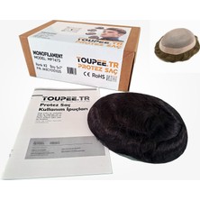 Toupee.tr MP7473 Monofilament Protez Saç - Erkekler İçin Protez Saç - Toupee For Men - Doğal Dalgalı İnsan Saçı - Remy Saç - %130 Saç Yoğunluklu Saç Değiştirme Sistemi