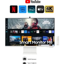 Samsung M8 32" Inç, Uhd, 3840 x 2160, 4k, 4ms 60Hz, HDR10, Akıllı Monitör | Kameralı Akıllı Hepsi Birarada | Smart Tv Uygulamaları | Onerous Marka Hediye