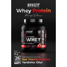 Monsfit Whey Protein 885 G (26 Servis) - Kas Yapılanmasına Yardımcı (Çilek Aromalı)