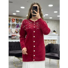 Angora Incili Uzun Ceket