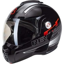 Kaly Beon B 702 Reverse Tam Açılır Kask Siyah Beyaz Kırmızı M