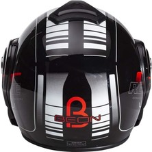 Kaly Beon B 702 Reverse Tam Açılır Kask Siyah Beyaz Kırmızı M