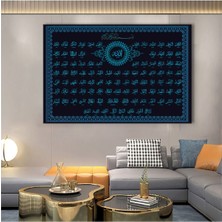 Zevahir Mobilya Dekorasyon 120x80 Cm Esmaül Hüsna Kanvas Tablo
